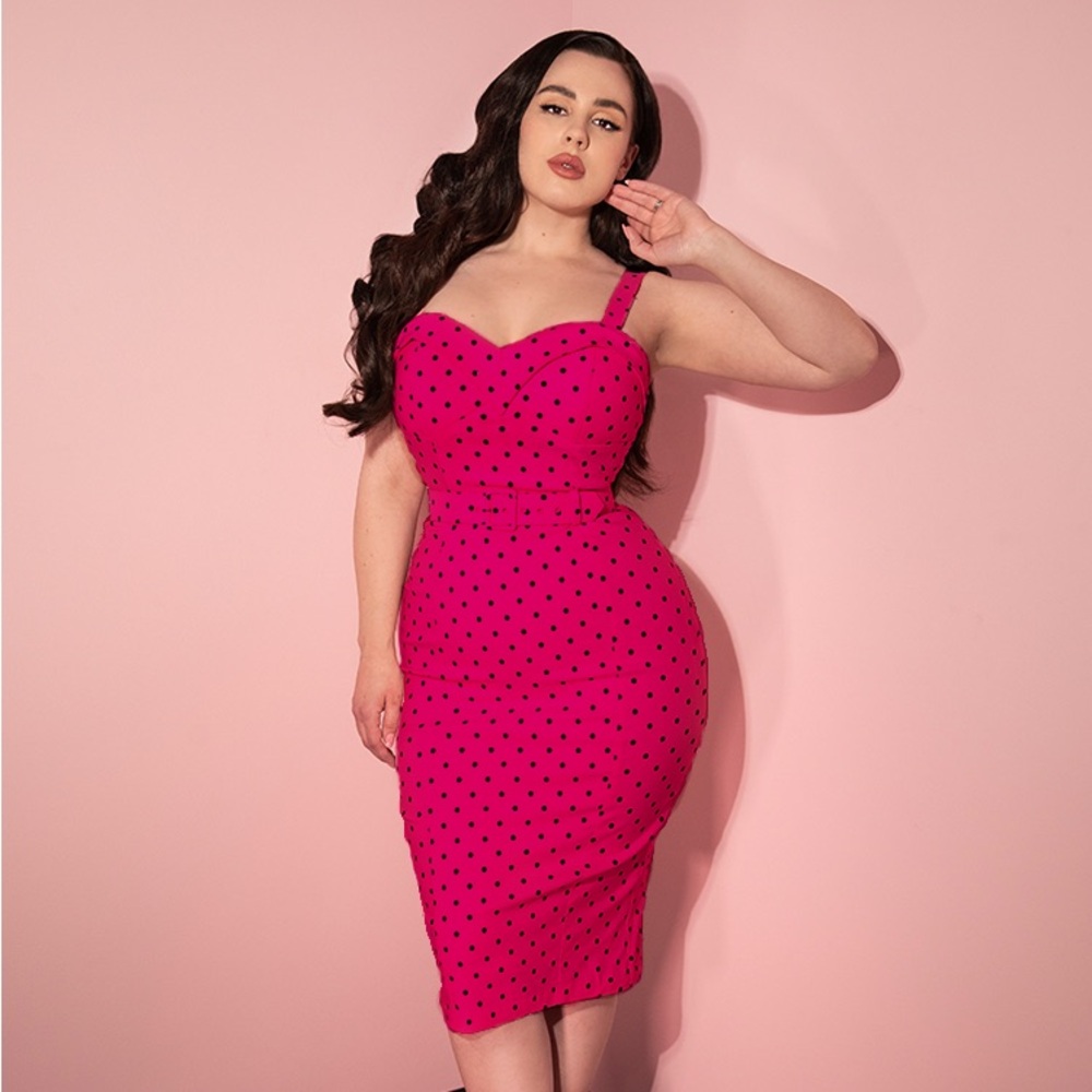 Pink polka dot maneater dress